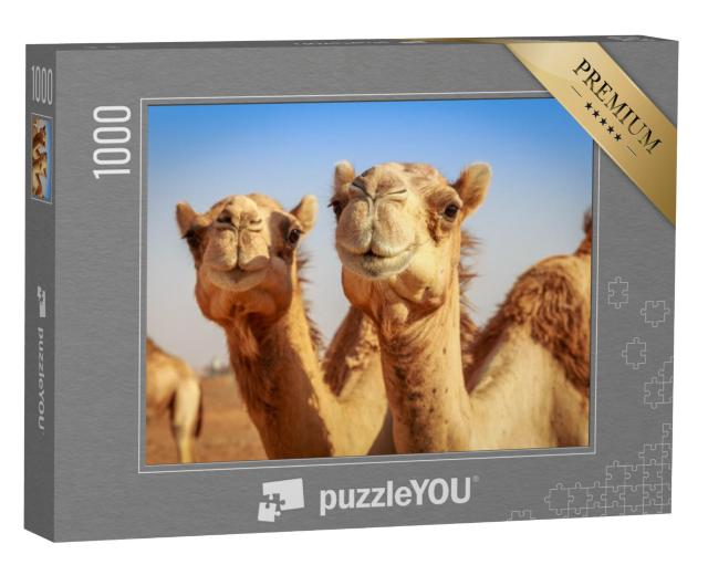 Puzzel 1000 stukjes „Kamelen in het wild in Arabië“