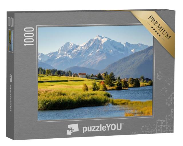 Puzzel 1000 stukjes „Voorbij de Oostenrijks-Italiaanse grens en de Reschenpas“