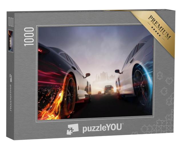 Puzzel 1000 stukjes „Race op de weg“