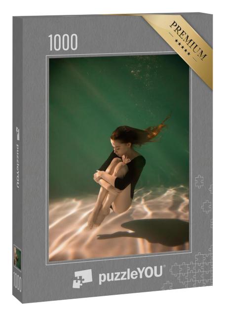 Puzzle 1000 Teile „Unterwasserfotografie: Mädchen unter Wasser“