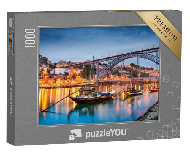 Puzzel 1000 stukjes „Oude skyline van Porto aan de rivier de Douro, Portugal“