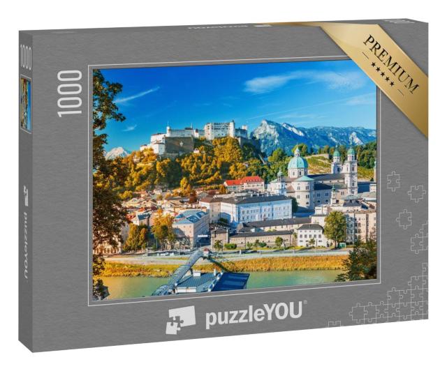 Puzzle 1000 Teile „Altstadt von Salzburg und Festung Hohensalzburg, Österreich“