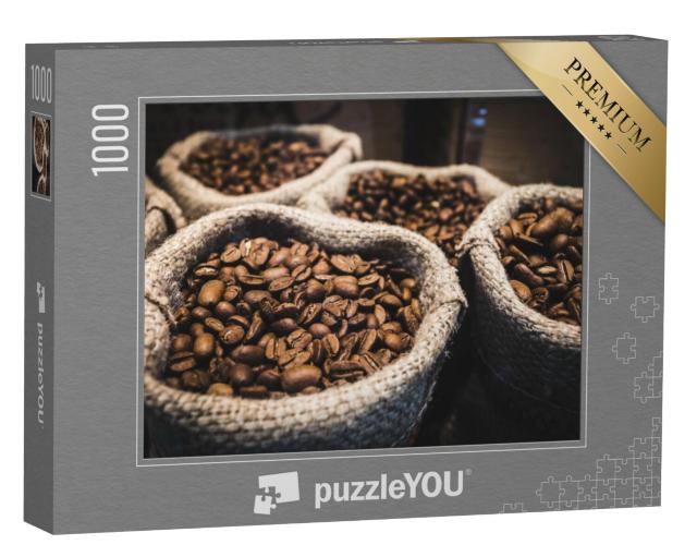 Puzzel 1000 stukjes „Geurige koffiebonen in zakjes“