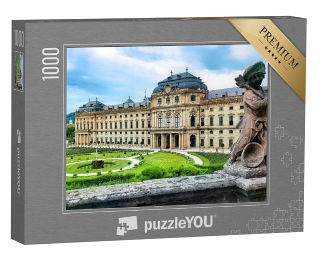 Puzzel 1000 stukjes „Standbeeld in de tuin van de Residentie Würzburg“