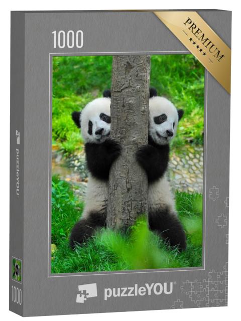 Puzzel 1000 stukjes „Panda tweeling“