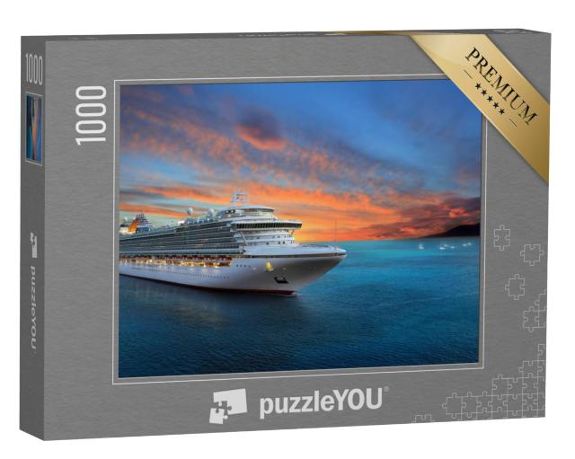 Puzzel 1000 stukjes „Luxe cruiseschip bij zonsondergang“