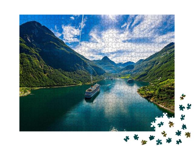 Puzzle 1000 Teile „Geirangerfjord, ein UNESCO-Welterbe in Norwegen“