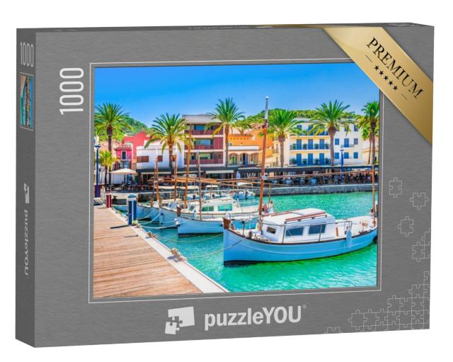 Puzzel 1000 stukjes „Boten bij de pier in Port de Andratx, Mallorca“