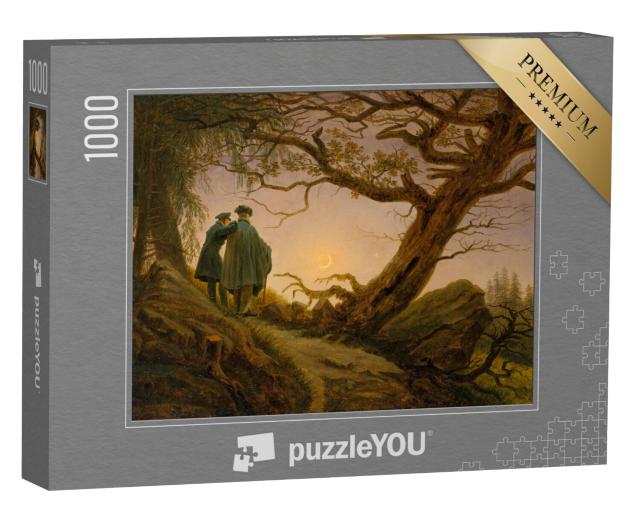 Puzzel 1000 stukjes „Caspar David Friedrich - Twee mannen kijken naar de maan“