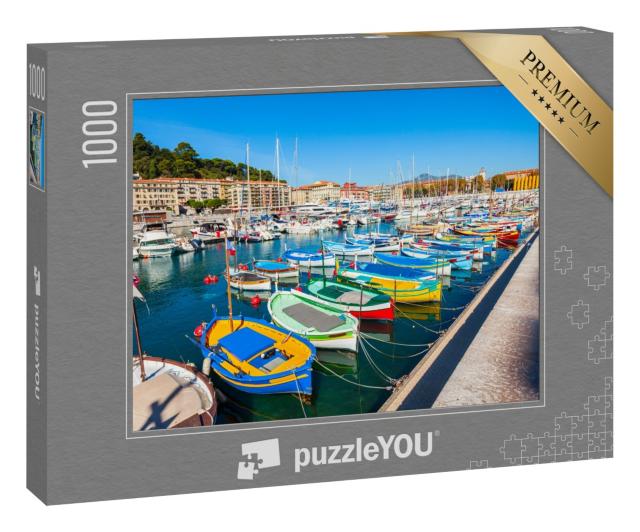 Puzzle „Hafen von Nizza mit Booten und Yachten, Cote d'Azur in Frankreich“