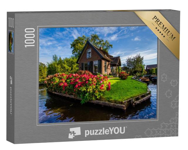 Puzzel 1000 stukjes „Charmant klein eilandhuisje in Giethoorn, Nederland“