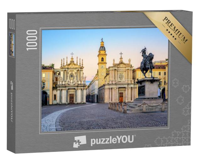 Puzzel 1000 stukjes „Piazza San Carlo in het historische centrum van Turijn, Italië“