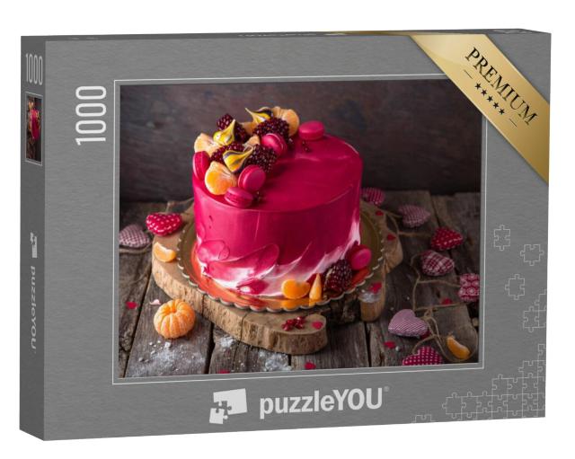 Puzzel 1000 stukjes „Extravagante taart in rood met een wow-effect voor alle gelegenheden“