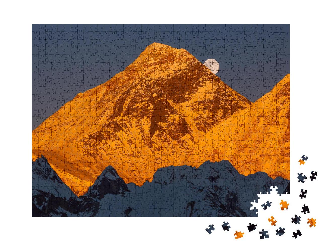 Puzzle 1000 Teile „Goldene Pyramide des Mount Everest bei Sonnenuntergang“