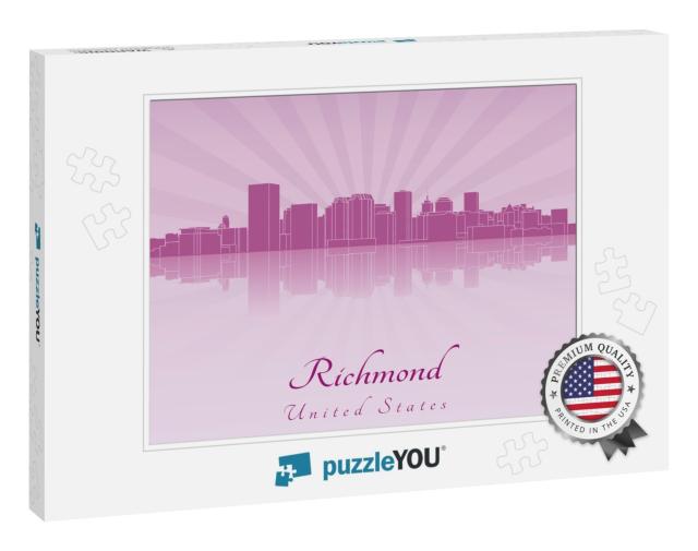 Richmond Skyline in Purple Radiant Orchid... Jigsaw Puzzle