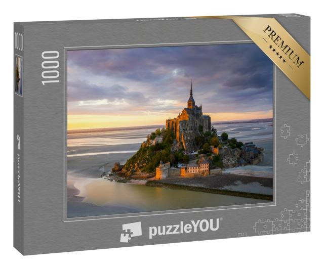 Puzzle 1000 Teile „Mont Saint-Michel im Sonnenuntergang, Normandie, Nordfrankreich“