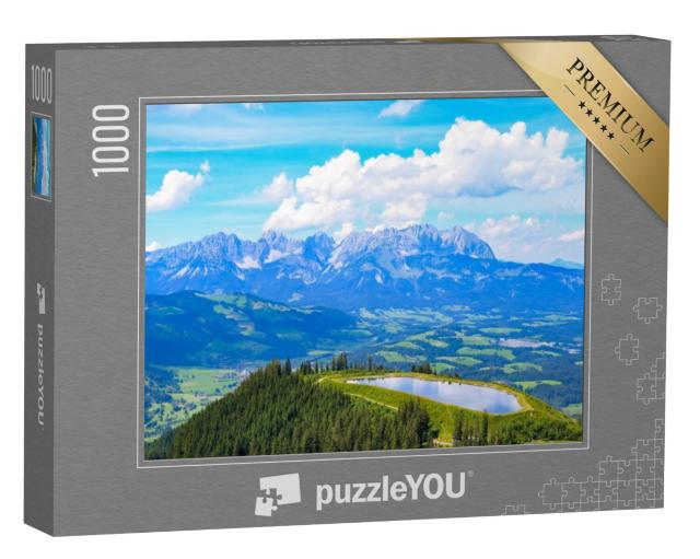 Puzzel 1000 stukjes „Panoramisch uitzicht over de Wilder Kaiser bij Kitzbühel, Oostenrijk“