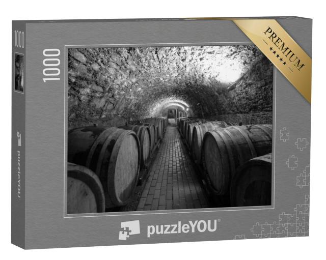 Puzzel 1000 stukjes „Wijnvaten in een wijnkelder“