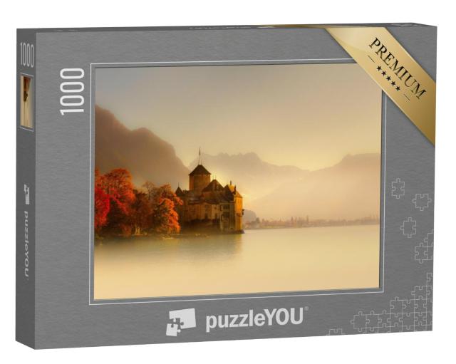 Puzzel 1000 stukjes „Kasteel van Chillon aan het meer van Genève, Montreux, Zwitserland“