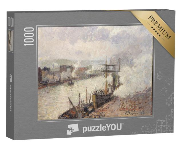 Puzzel 1000 stukjes „Camille Pissarro - Stoomboten in de haven van Rouen“