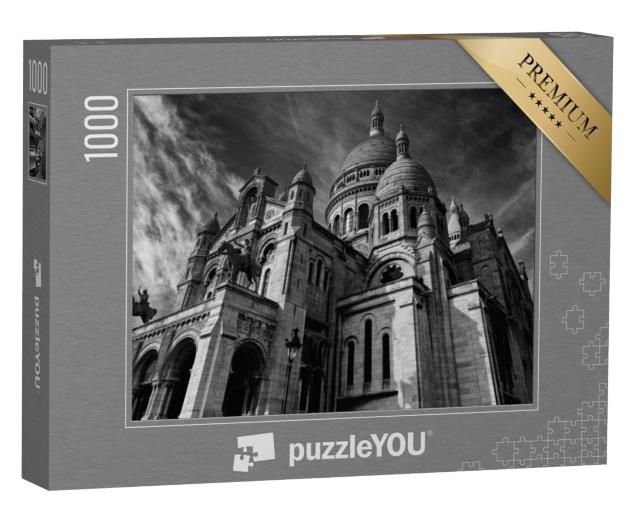 Puzzel 1000 stukjes „Basiliek Sacre Coeur Montmartre, monochroom beeld, Parijs“