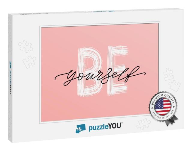 Be Love Yourself Quote. Single Word. Modern Calligraphy T... Jigsaw Puzzle