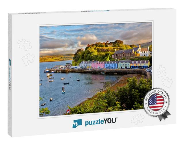 View on Portree Before Sunset, Isle of Skye, Scotland... Jigsaw Puzzle