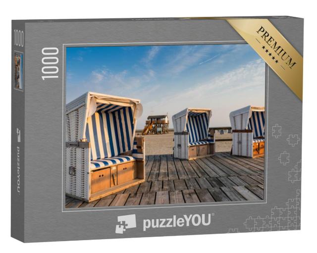 Puzzel 1000 stukjes „Strandstoelen op het strand in St. Peter-Ording, Sleeswijk-Holstein“