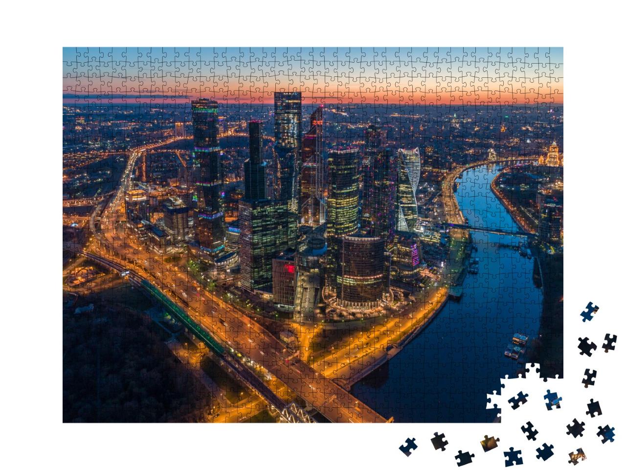 Puzzle 1000 Teile „Moskau City International Business Center, Moskau, Russland“