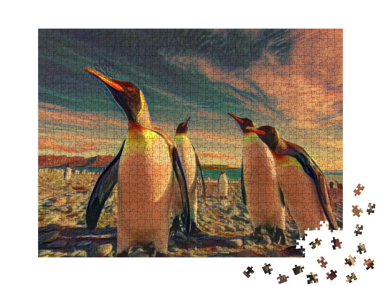 Puzzle 1000 Teile „im Stil von Edvard Munch, Der Schrei - Sommer in der Antarktis - Puzzle-Kollektion Künstler & Gemälde“