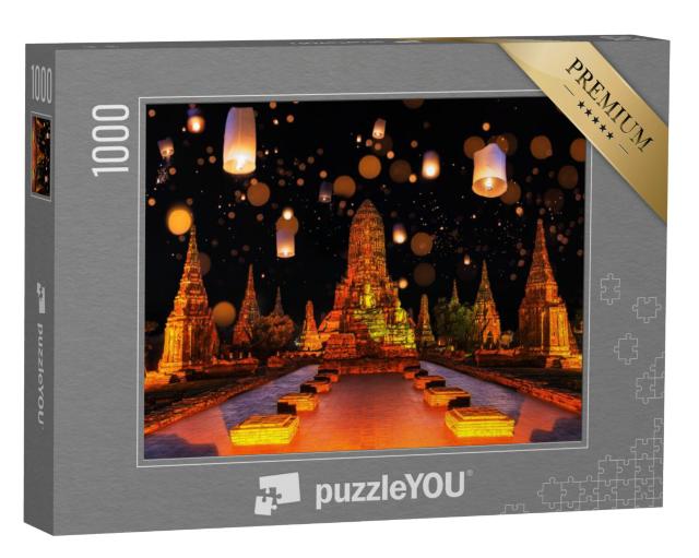 Puzzel 1000 stukjes „Lichtjesfestival in Ayutthaya, Thailand“