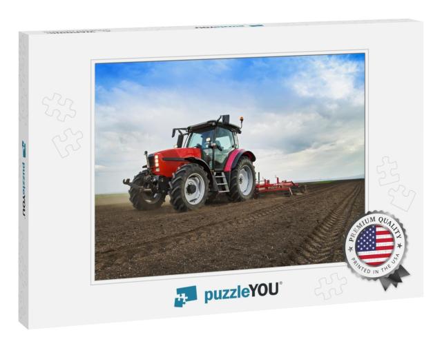 Farmer in Tractor Preparing Land for Sowing... Jigsaw Puzzle