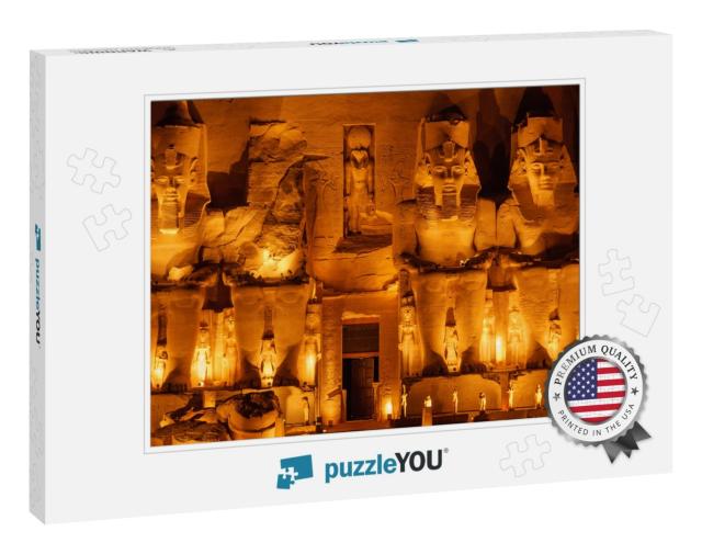 Photography of Abu Simbel Temple in Night Time... Jigsaw Puzzle