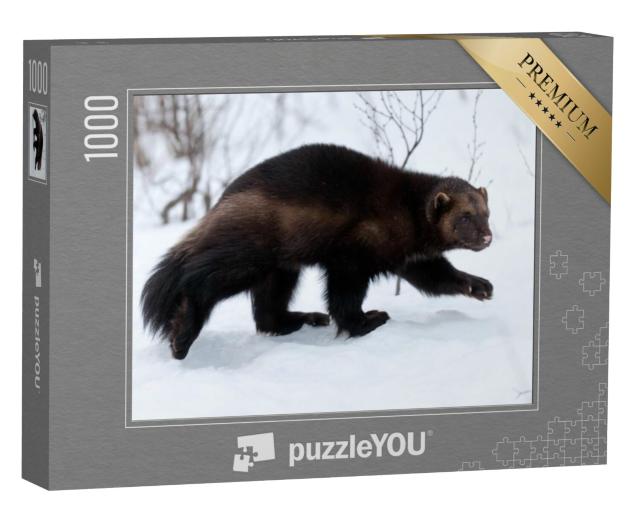 Puzzel 1000 stukjes „Wolverine in de sneeuw“