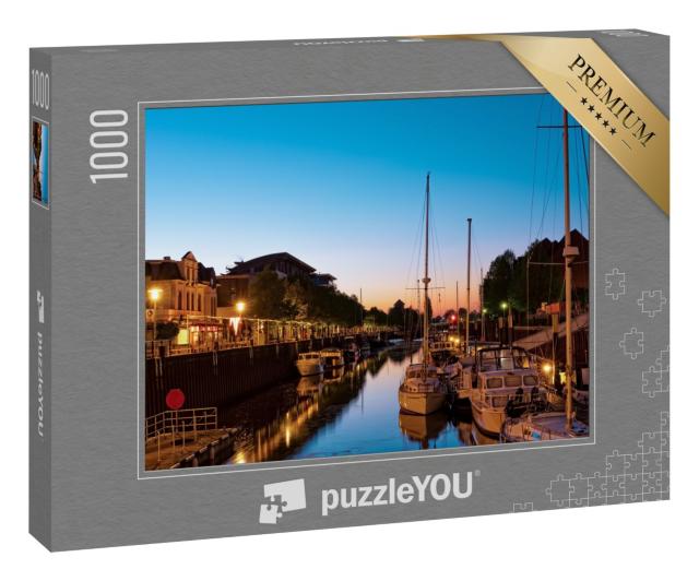 Puzzle 1000 Teile „Schöner Sonnenaufgang am Oldenburger Yachthafen“