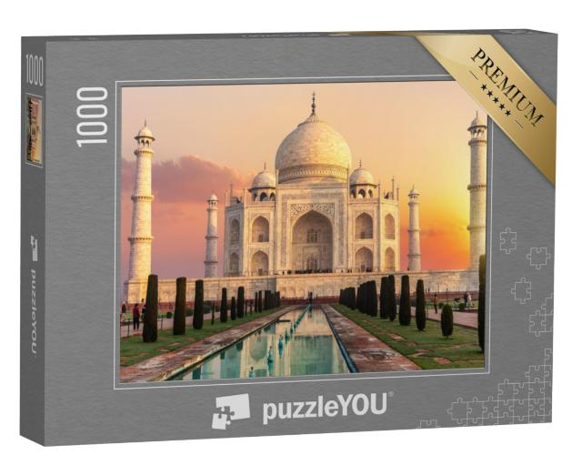 Puzzel 1000 stukjes „Taj Mahal bij zonsondergang in India“