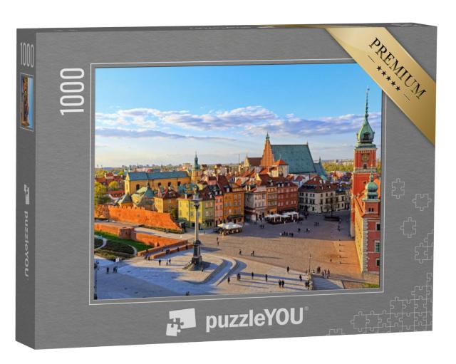 Puzzel 1000 stukjes „Bovenaanzicht van Warschau met de oude binnenstad, Polen“