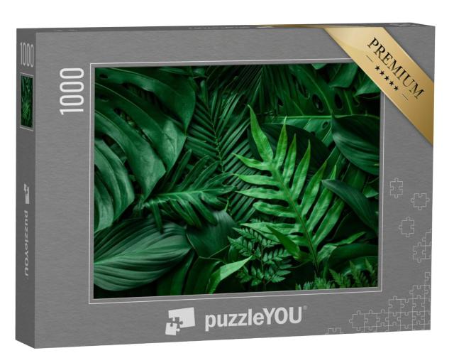 Puzzel 1000 stukjes „Groene bladeren en palmbomen“