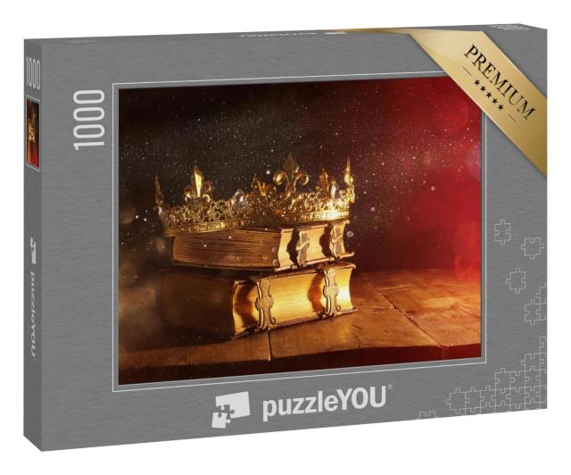 Puzzle 1000 Teile „Fantasy: Königliche Krone auf uralten Büchern“
