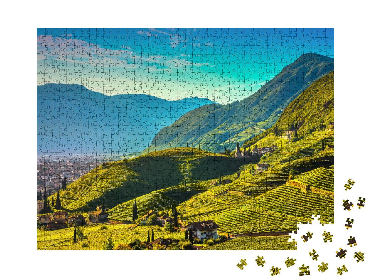 Puzzle 1000 Teile „Weinberge von Santa Maddalena, Südtirol“