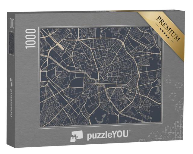 Puzzel 1000 stukjes „Kaart van de stad Boekarest, Roemenië“