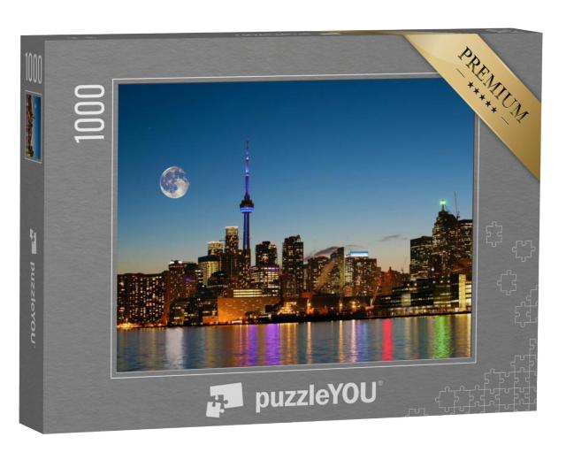 Puzzel 1000 stukjes „Opkomende maan boven Toronto, Canada“