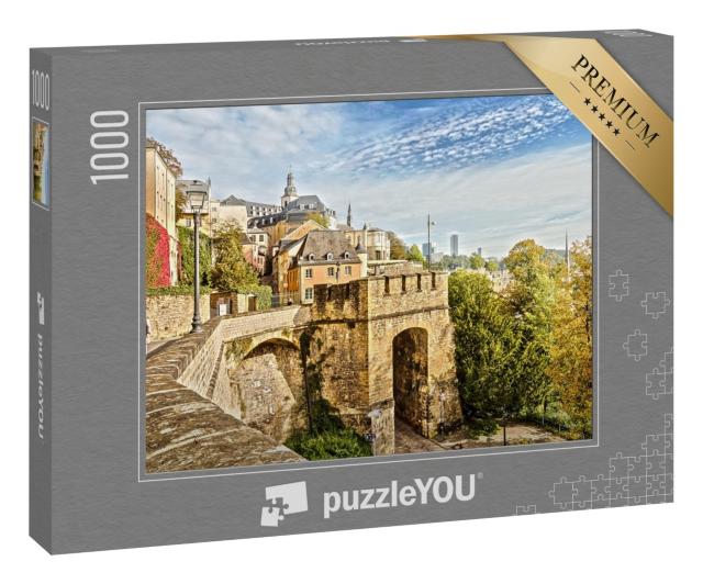 Puzzle 1000 Teile „Stadtkern von Luxemburg, malerische Ansicht“
