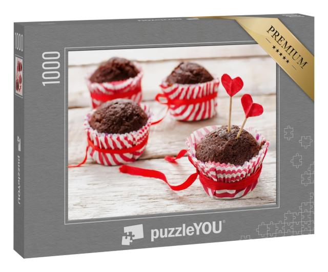 Puzzle 1000 Teile „Schokoladenmuffins zum Valentinstag“