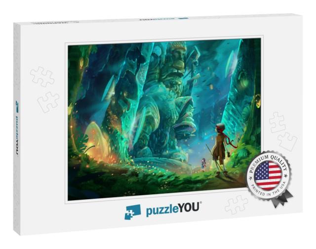 Illustration One Day Two Kids Break Into a Cave Full of M... Jigsaw Puzzle