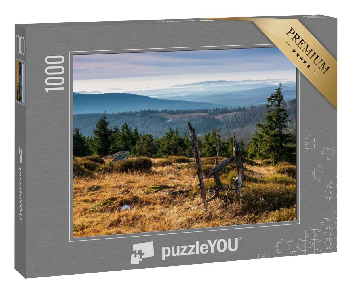 Puzzle 1000 Teile „Blick vom Brocken über den Nationalpark Harz, Deutschland“