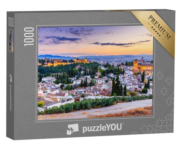 Puzzel 1000 stukjes „Alhambra bij schemering, Granada, Spanje“