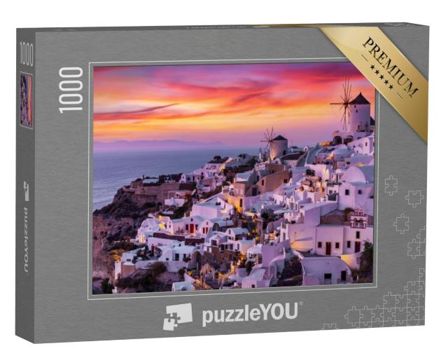 Puzzel 1000 stukjes „Dorp Oía op het eiland Santorini, Griekenland“