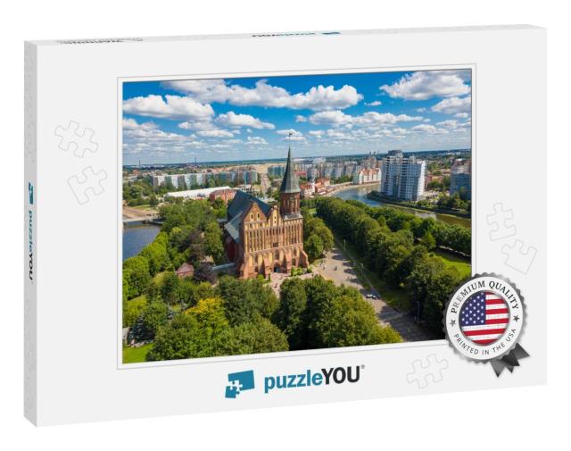 Aerial Cityscape of Kant Island in Kaliningrad, Russia At... Jigsaw Puzzle