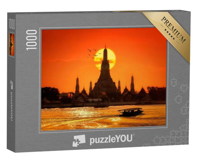 Puzzel 1000 stukjes „Wat Arun bij zonsondergang in Bangkok, Thailand“